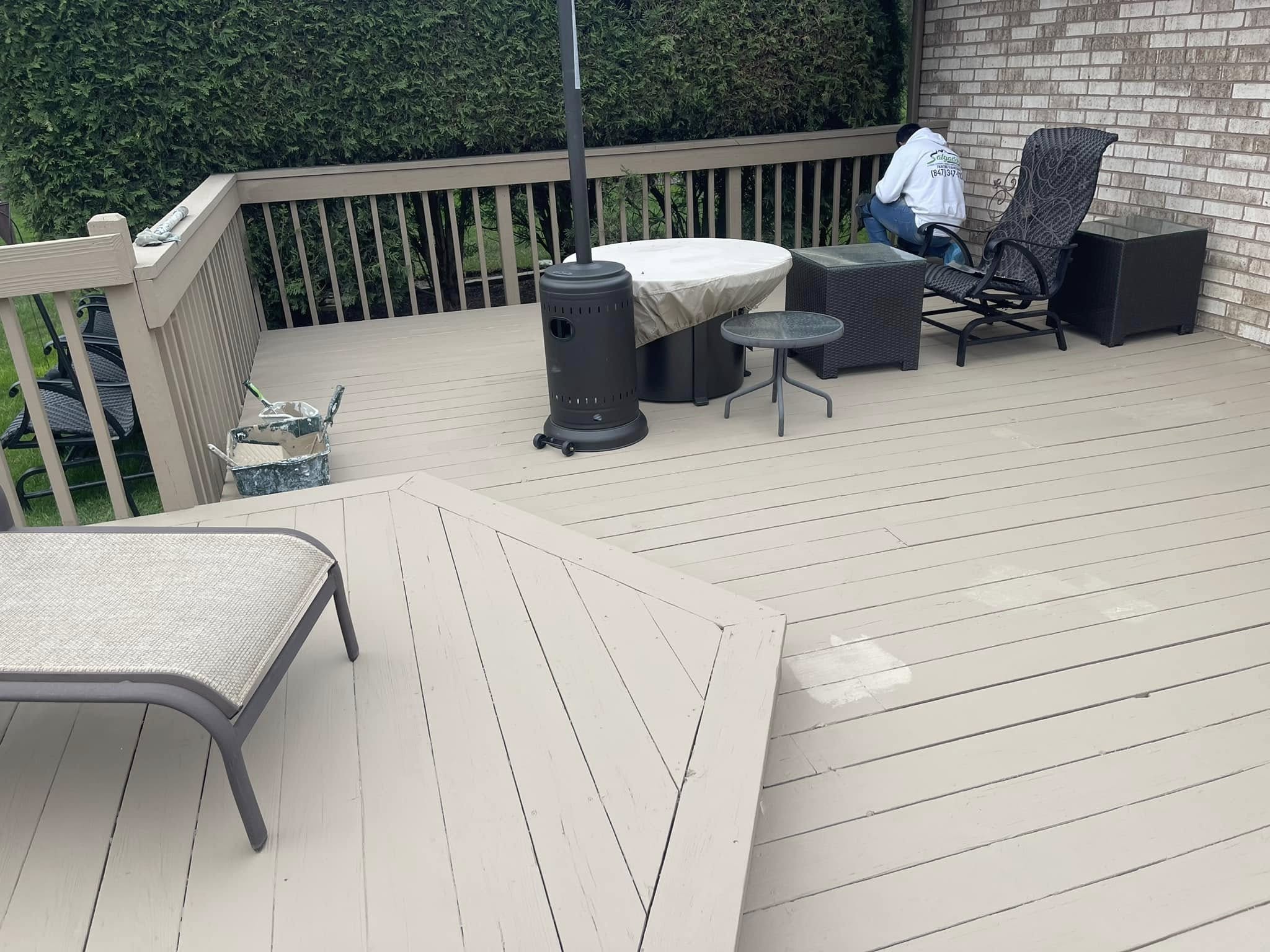 Professional deck painting project