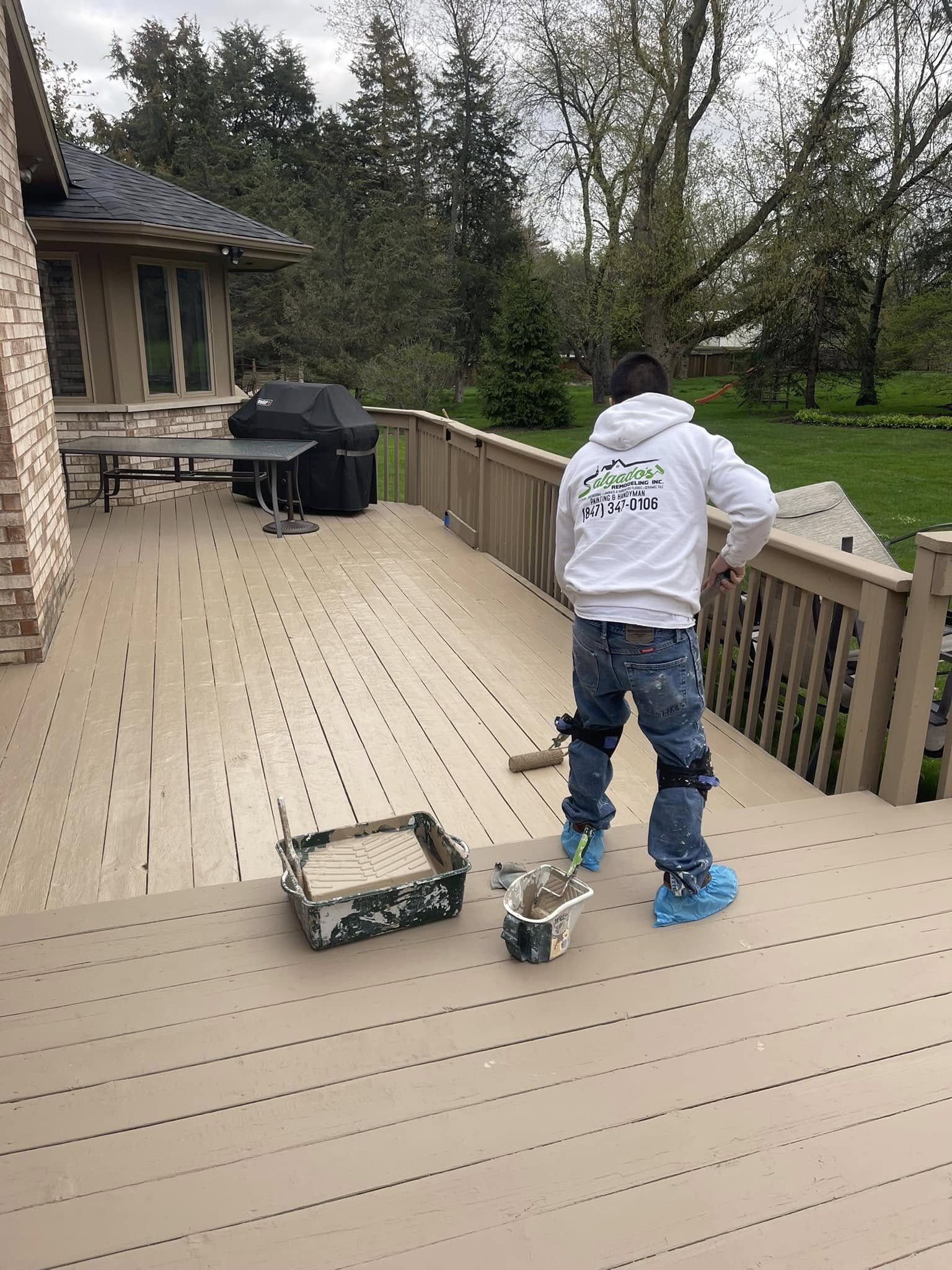 Professional tile installation project